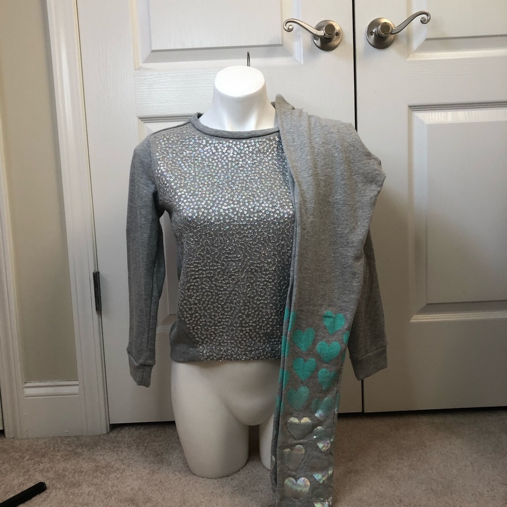 Big Kids Matching Set Grey Sweater With Pants.